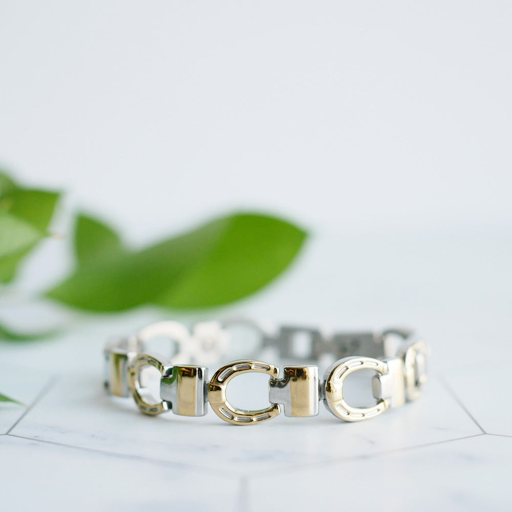 Gold Horseshoe Duet Bracelet