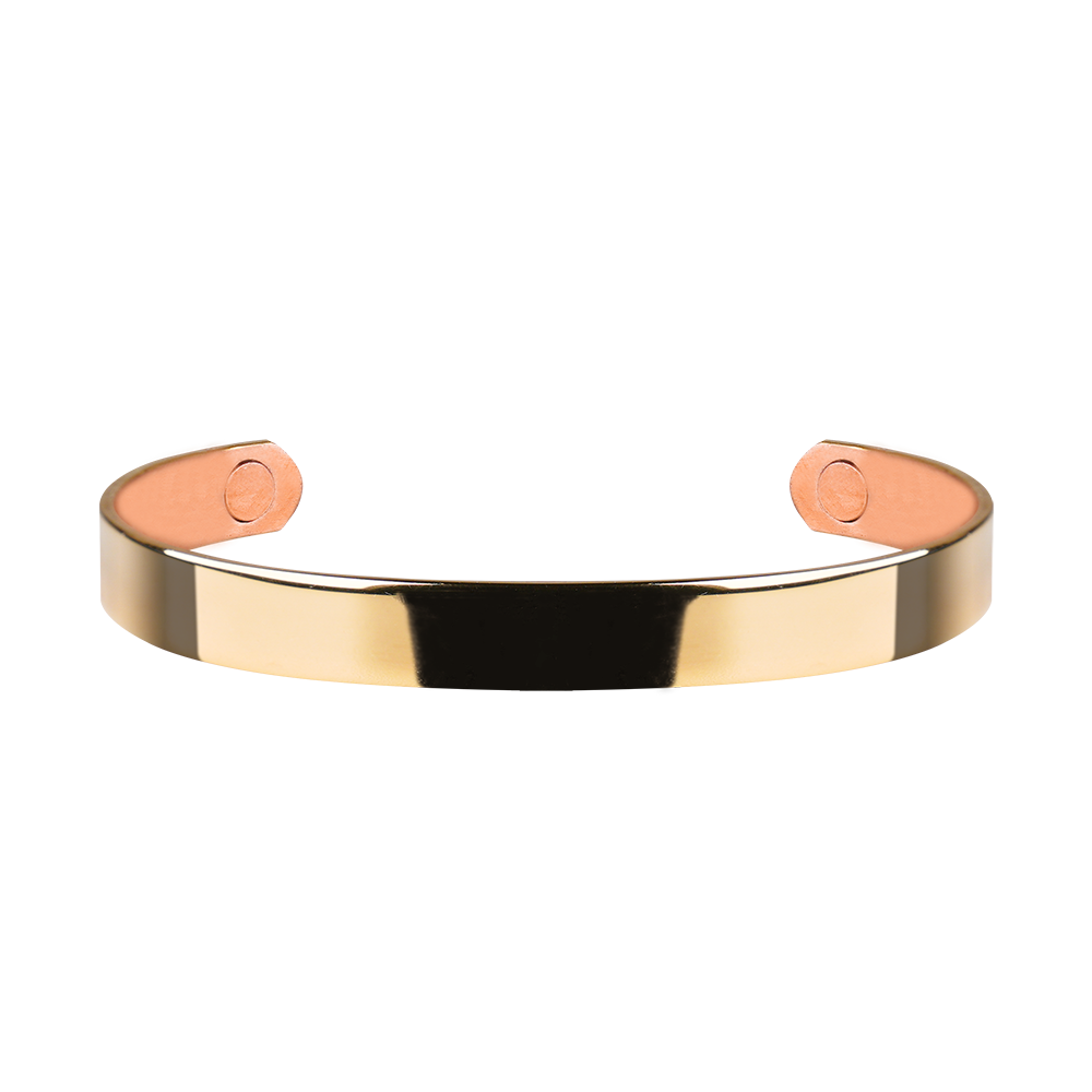 Plain Gold Copper Magnetic Bracelet 8mm