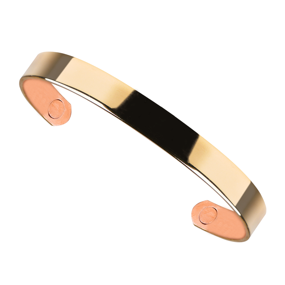 Plain Gold Copper Magnetic Bracelet 8mm