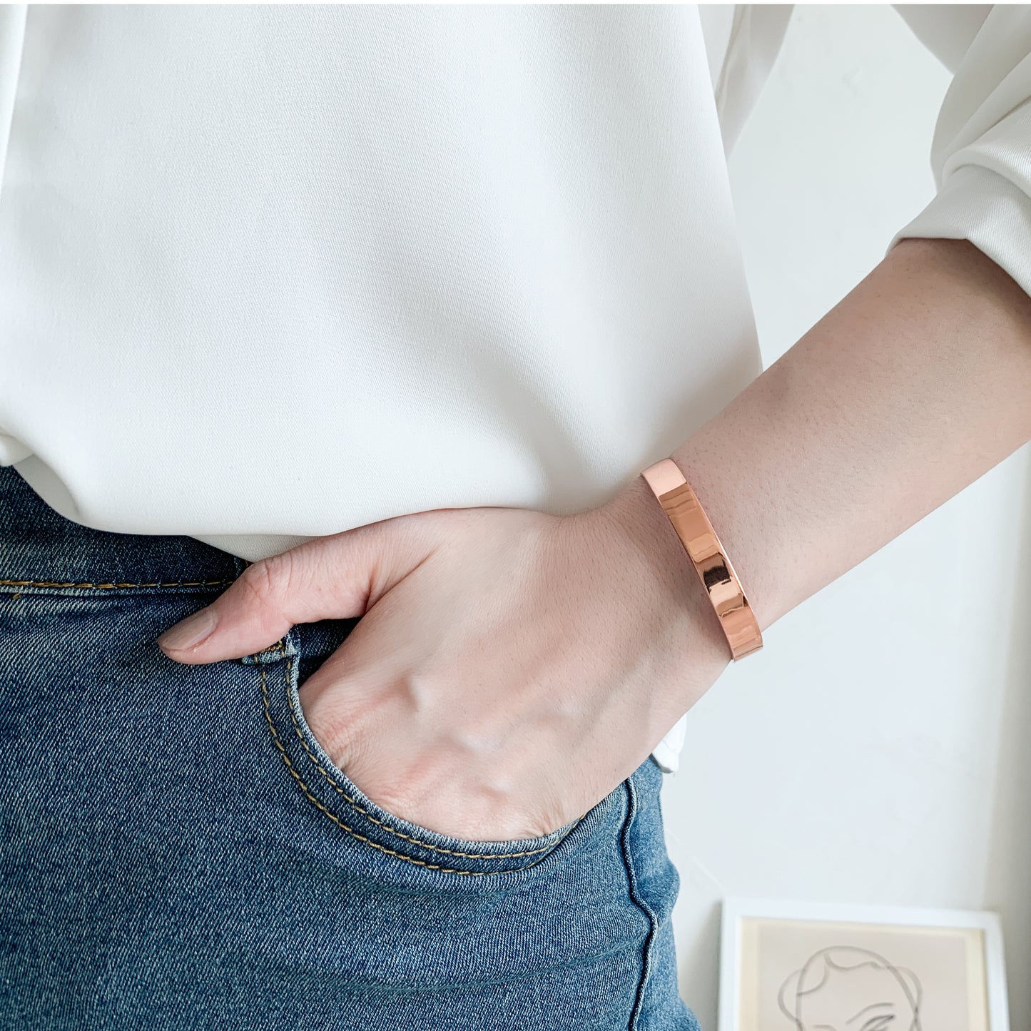 Plain Copper Bracelet 7mm